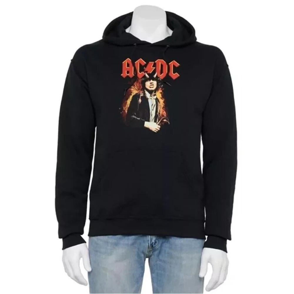 AC/DC Angus Young Shirt Hoodie Black Color Men's Size Small